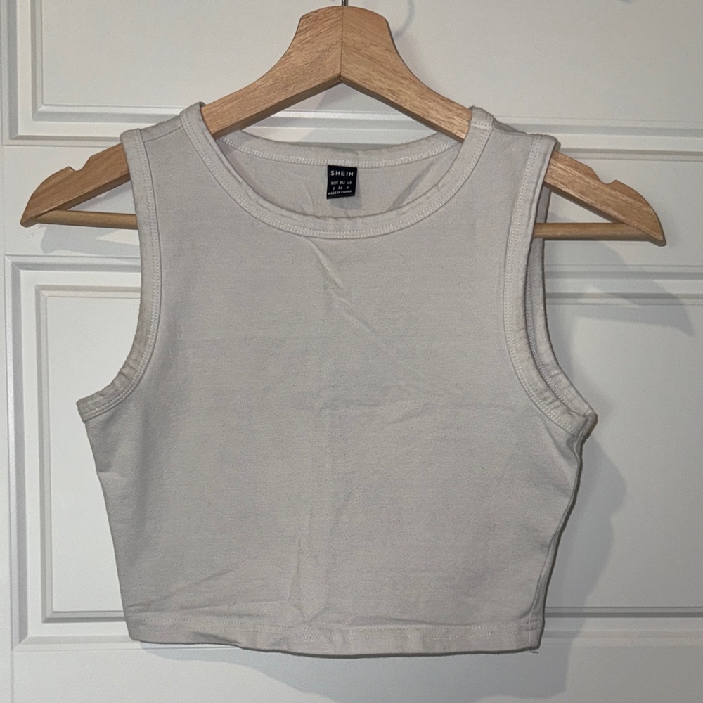 LOWEST PRICE! shein white muscle crop tank size small